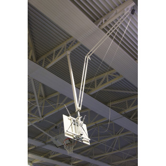 But de Basket-ball Latéral Monotubulaire Rétractable puis Pelevable par Dessus les Tribunes