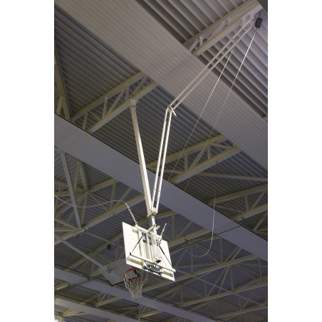 But de Basket-ball Latéral Monotubulaire Rétractable puis Pelevable par Dessus les Tribunes