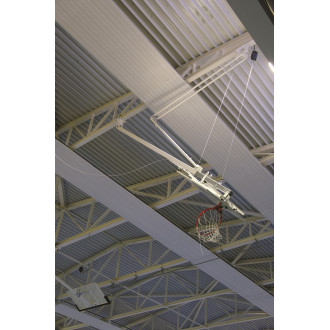 But de Basket-ball Latéral Monotubulaire Rétractable puis Pelevable par Dessus les Tribunes