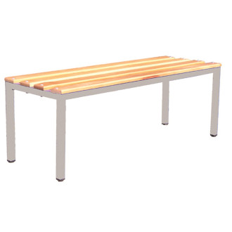 Banc de longueur 120 cm composé de 3 lames en bois massif vernis