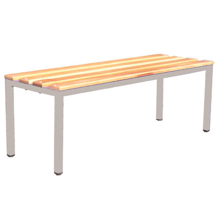 Banc de longueur 120 cm composé de 3 lames en bois massif vernis