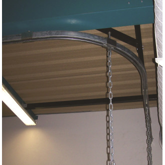 Rail courbe 90° section 62/55 pour le rangement des cordes à grimper