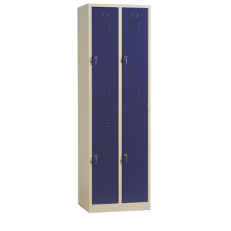 Vestiaire collectif 4 cases composé de 2 cases superposées