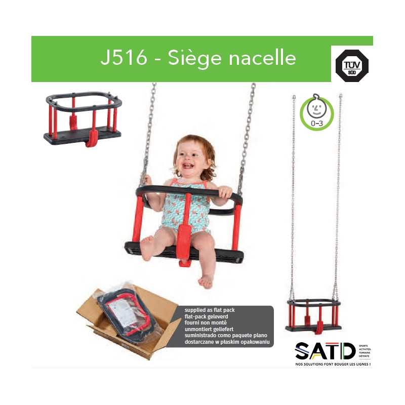 Siège de balançoire bébé en bois pour enfants de 12 mois à 3 ans