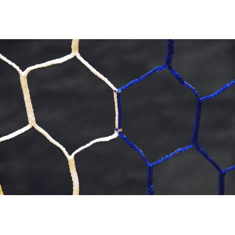 Filets de football à 11 Type nid d'abeille Blanc-Bleu