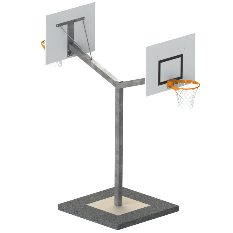 Basket-ball Extérieur Hauteur 2,60 m, Déport 1,20 m, Double Tête