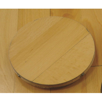 Couvercle diamètre132 mm avec revêtement en parquet bois.